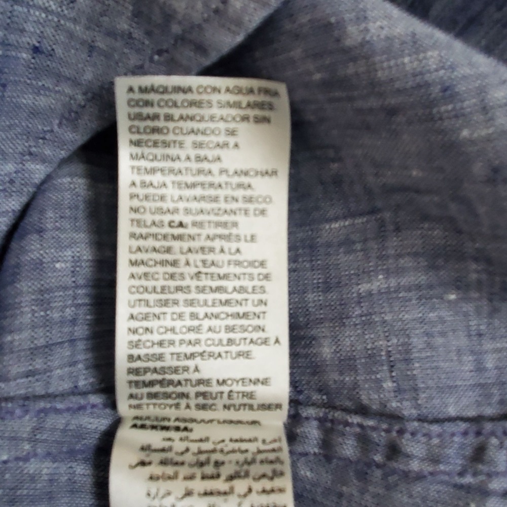 Chico's Women's No Iron Long Sleeve Linen Side-Button Shirt Size 0/US(4/6) - Picture 12 of 14